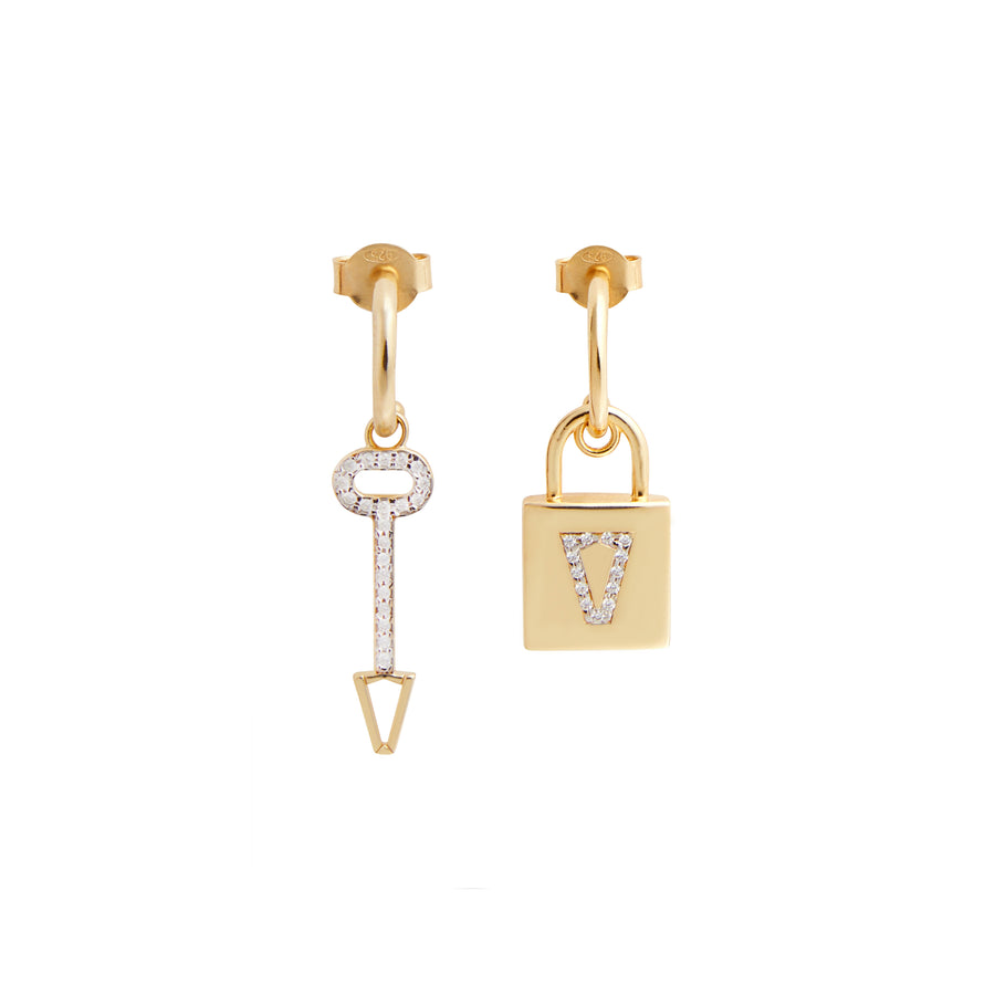 LOCK EARRINGS GOLD