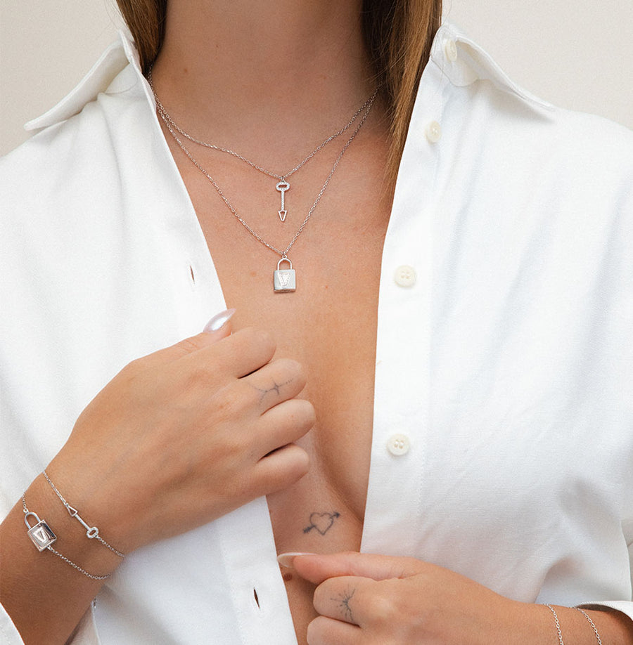 LOCK NECKLACE SILVER