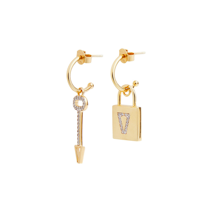 LOCK EARRINGS GOLD