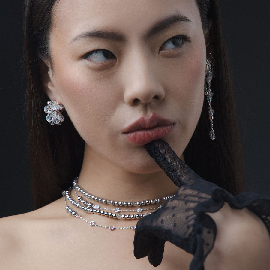 SILVER BEAD NECKLACE