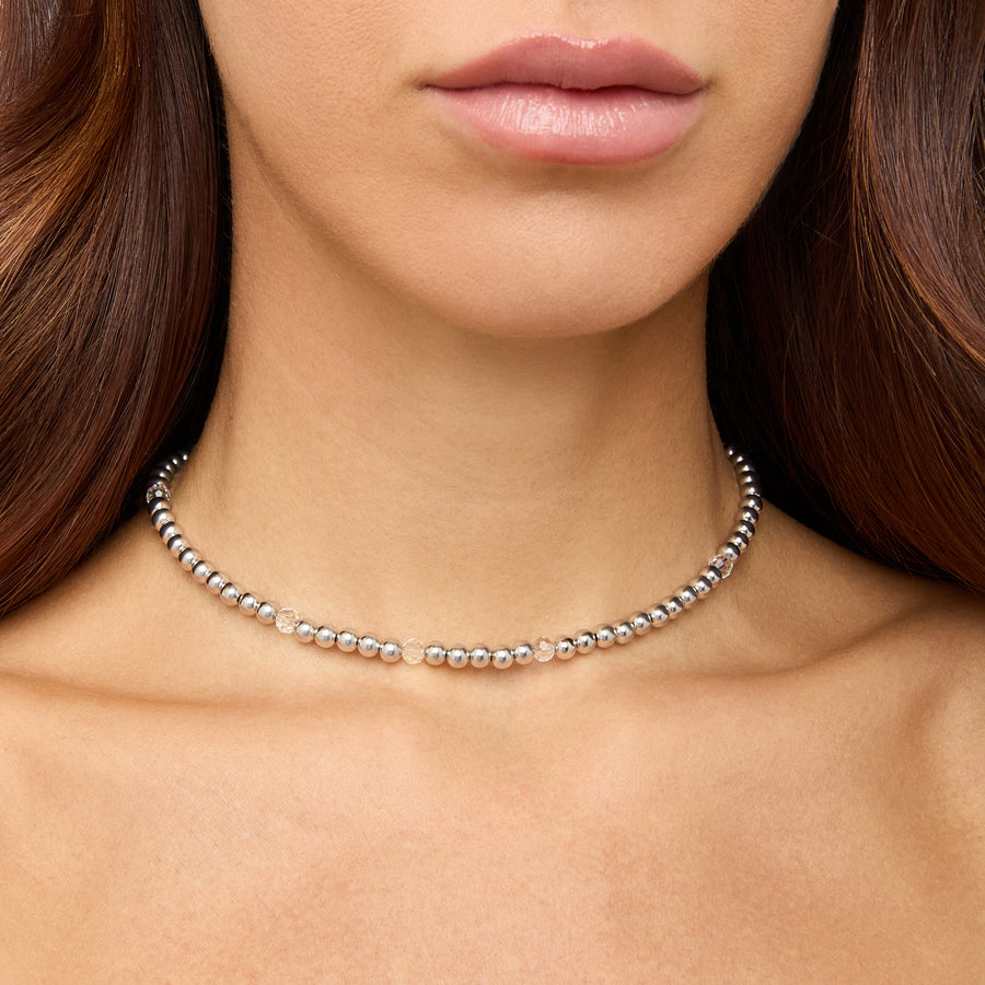 SILVER BEAD NECKLACE